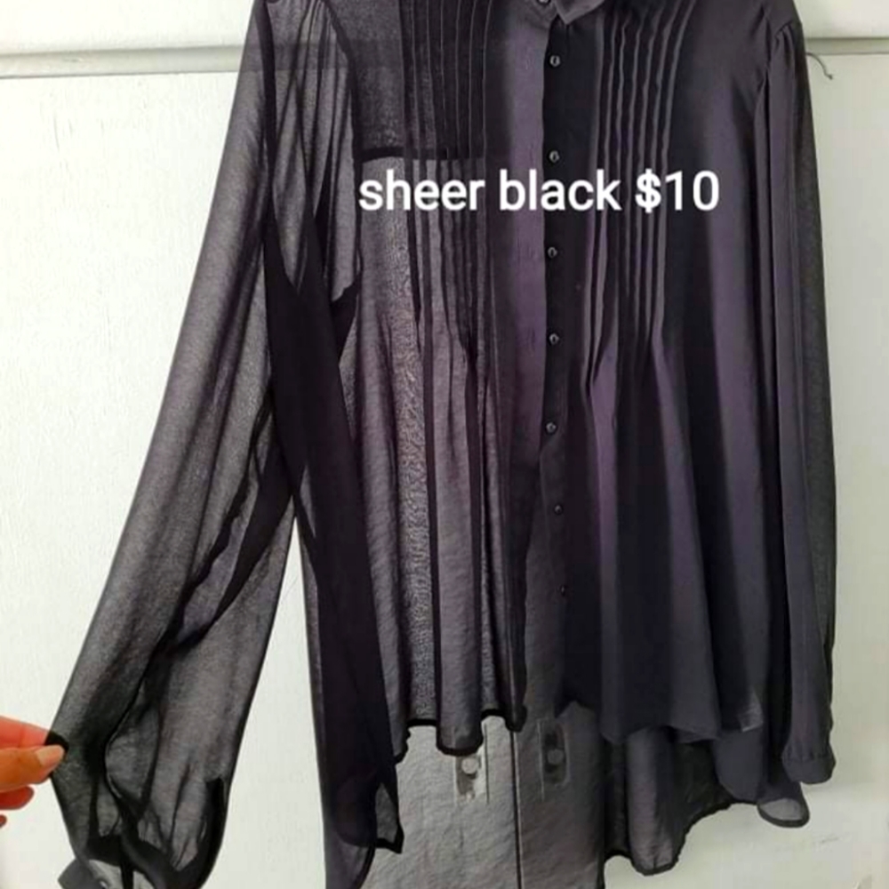 Sheer black blouse